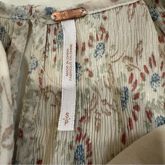 Free People Floral Charolette Chiffon Midi Dress Women’s Small Alabaster Combo - Picture 12 of 16
